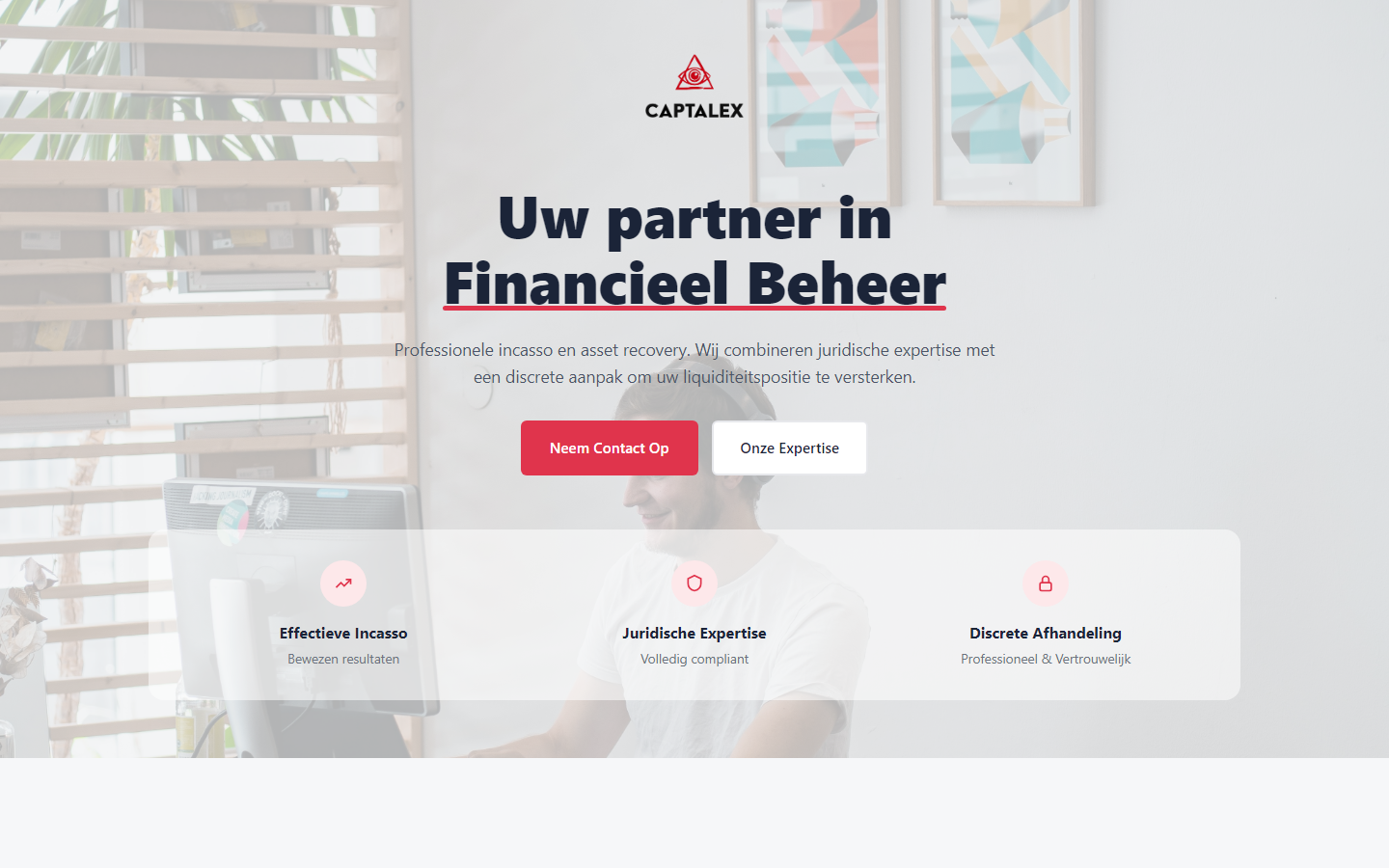 Desktopweergave van de website van Captalex