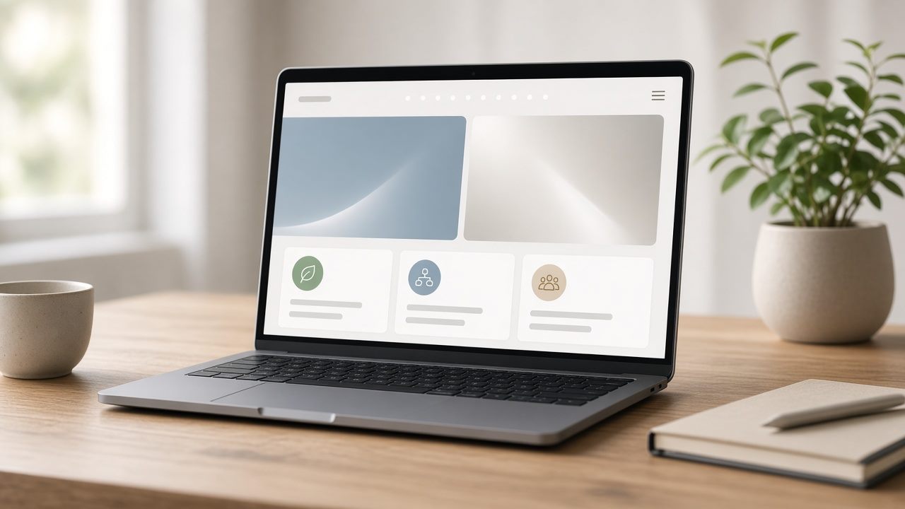 Abstracte visual van een zakelijke website zonder tekst