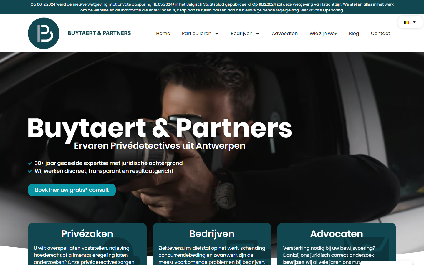 Desktopweergave Buytaert Partners