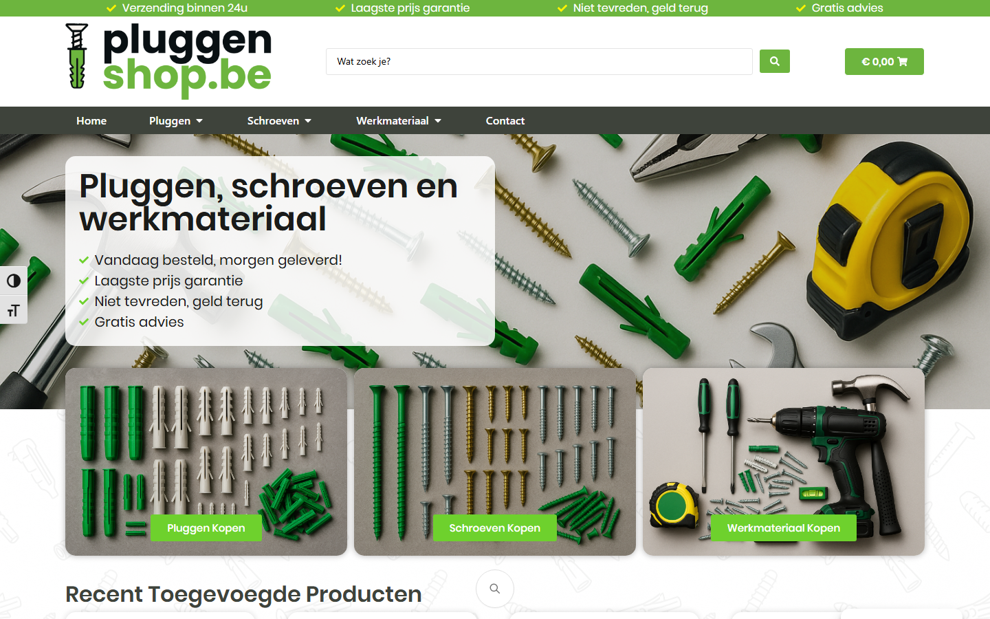 Desktopweergave Pluggen Shop