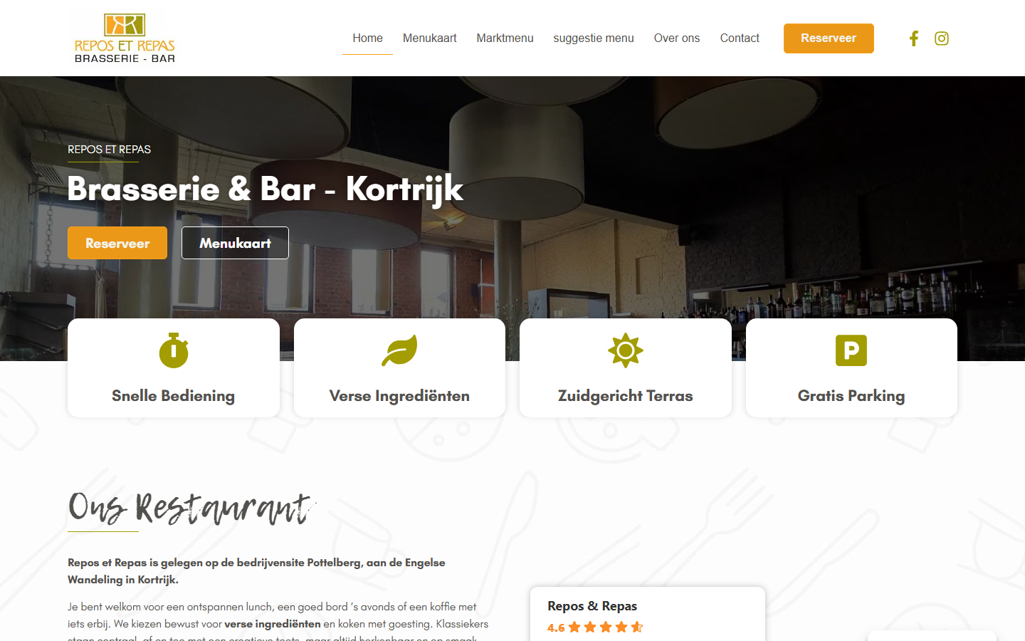 Desktopweergave Repos et Repas