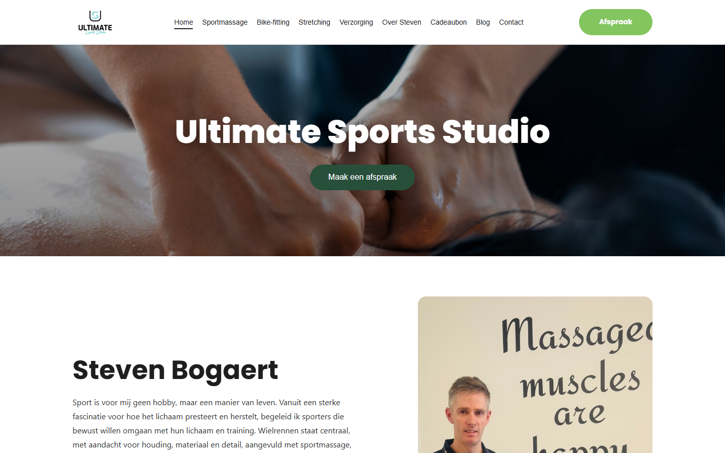 Website laten maken voor fitnessstudio Ultimate Sports Studio — voorbeeldwebsite